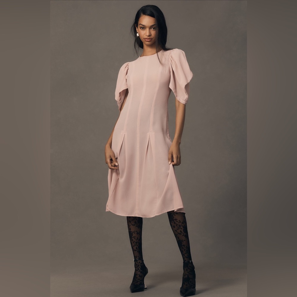 Anthropologie Modern Sheer Midi Dress NWT